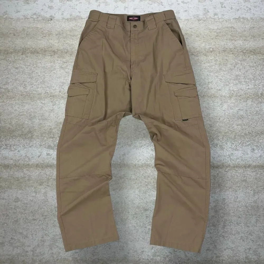 Vintage 90s Tru Spec Tactical Pants 34x34 Baggy Wide Leg Tan Double Knees Cargos
